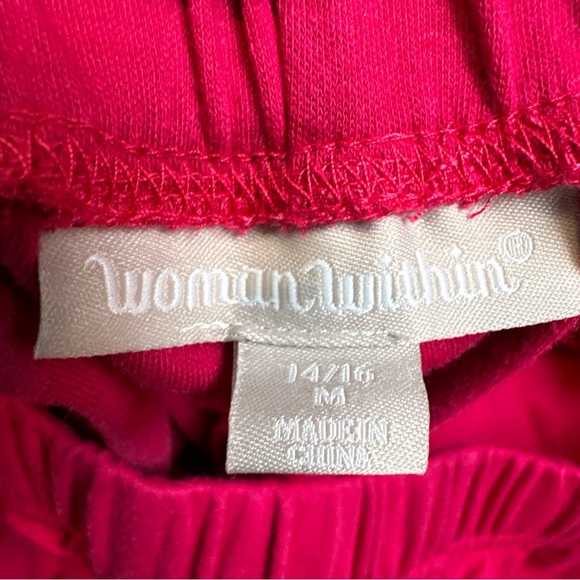 Woman Within 2pc Outfit Set Sweatshirt Top Pants‎ Pull On Pink Orange White 14 - Picture 4 of 5